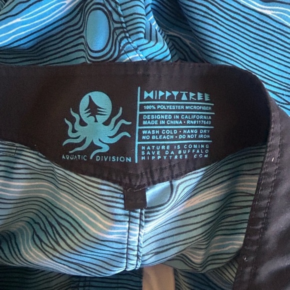 HIPPY TREE Men's Blue Black Swim Shorts Boardshorts Size 32 - Picture 4 of 10